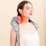 Dispozitiv masaj umeri și gât 26W, 3 moduri, 6 capete, încălzire, USB-C, autonomie 180 min, gri - imagine 4